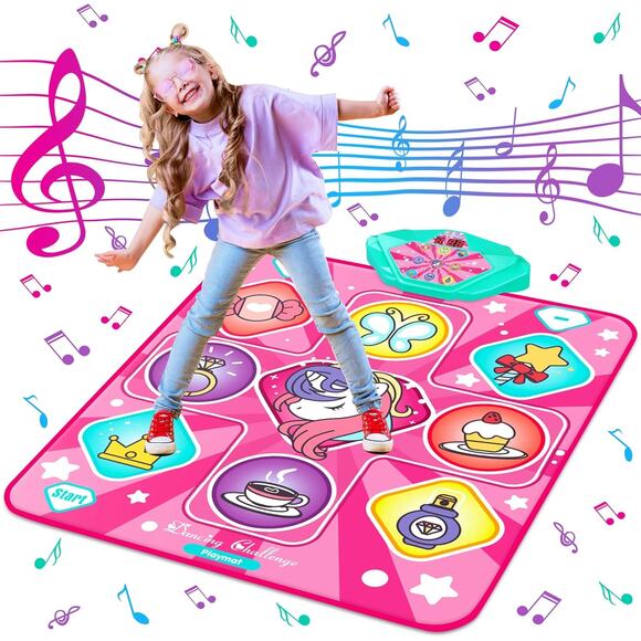 Unicorn Dance Mat Dance Mixer Rhythm Step Play MatPink Dance Pad with LED Lights - Picture 1 of 5